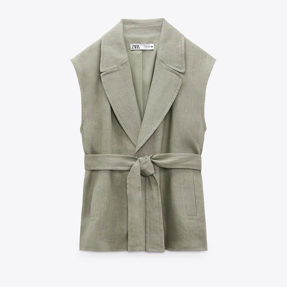Zara | BELTED LINEN VEST